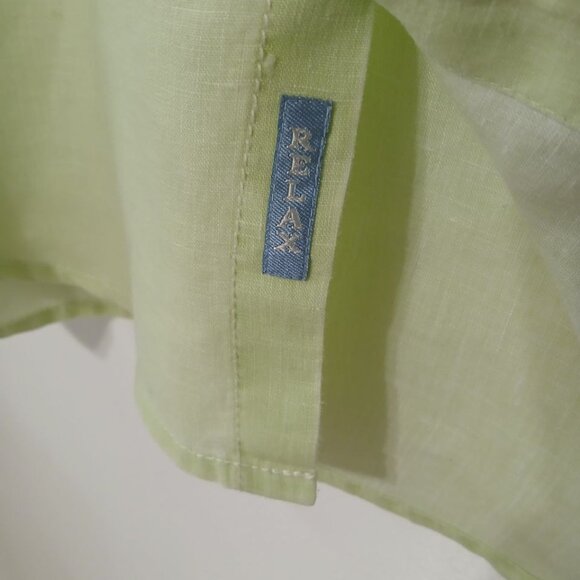 Tommy Bahama Relax Linen Shirt Light Green Long Sleeve Size L - Picture 8 of 14